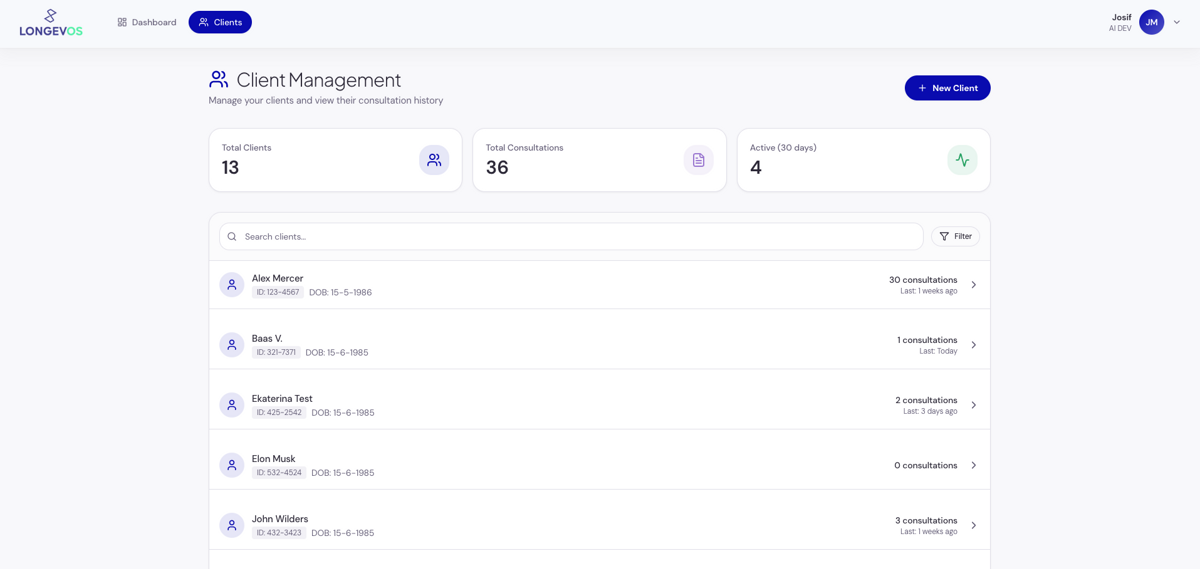 Client Management Panel